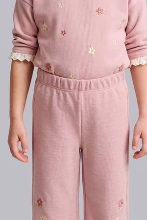 Wıde Leg Çiçekli Pantolon Kız Bebek