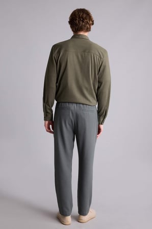 Relaxed Fit Keten Karışımlı Kısa Paça Pantolon