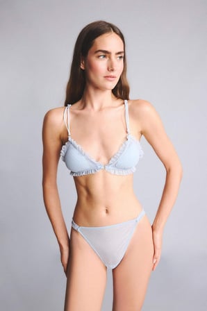 DeFacto Tül Kumaş Çıkarılabilir Kap Pedli Balensiz Açık Mavi Bralet H6493AX26SPBE550