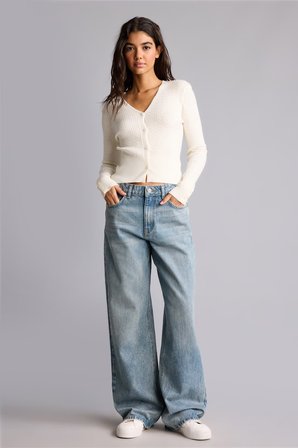 DeFacto Yüksek Bel 90's Wide Leg Jean Pantolon H6947AX26AUNM39