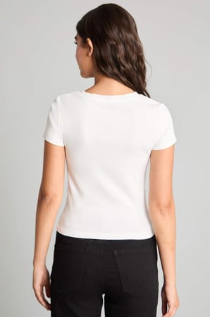 DeFacto Fitted Bisiklet Yaka Ribana Kısa Kollu Tişört E0288AX26AUWT32