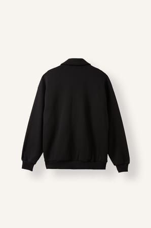 DeFacto Boxy Fit Polo Yaka Fermuarlı Şeritli Sweatshirt Hırka I0631AX26AUBK81