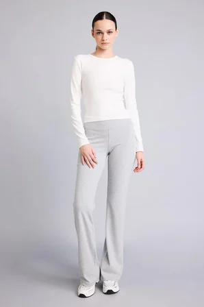Flare Fıt Ribana Lacivert Pantolon