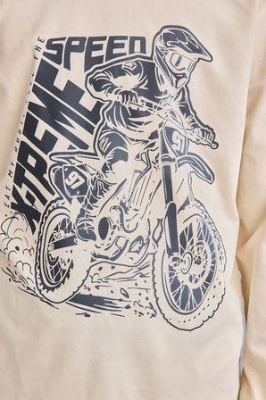 DeFacto Motosiklet Baskılı Ekose Regular Fit 2'li Pijama Takımı Erkek Çocuk H6686A826AUBG286