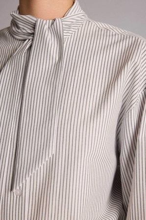 DeFacto Relax Fıt Çizgili Poplin Uzun Kollu Tunik H4225AX26SPWT32
