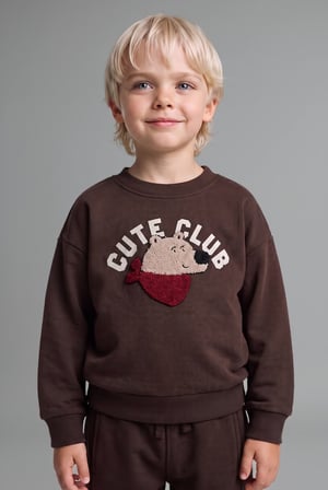 DeFacto %100 Pamuk Oversize Ayıcık Aplikeli Sweatshirt Erkek Bebek I3805A526WNBN267
