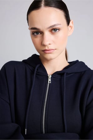 Pamuklu Oversıze Kapüşonlu Kalın Kumaş Sweatshirt