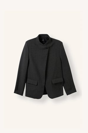 Asimetrik Hakim Yaka Blazer Ceket