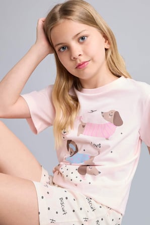 DeFacto %100 Pamuk Regular Fıt Baskılı 2'li Pembe Pijama Takımı Kız Çocuk I1573A826SMPN1