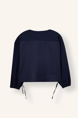 Bisiklet Yaka Beli Bağcıklı Relaxed Fit Hırka