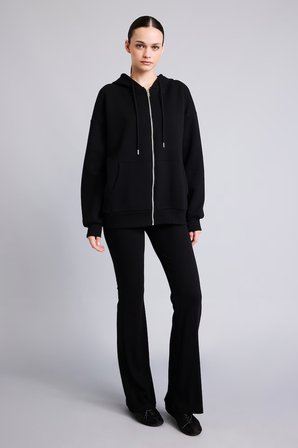 DeFacto Oversıze Kapüşonlu Kalın Sweatshirt Kumaşı Hırka I2413AX26AUBK81