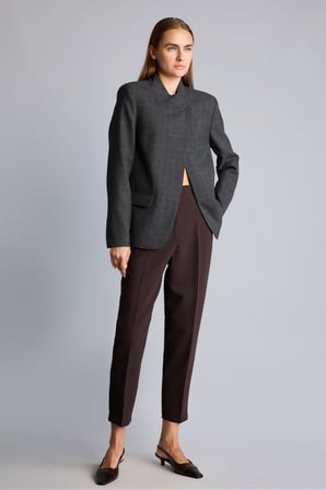 Asimetrik Hakim Yaka Blazer Ceket