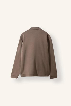 Regular Fit Polo Yaka Fermuarlı Basic Sweatshirt Hırka