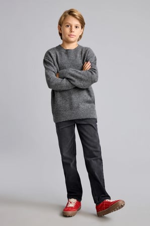 oversize bisiklet yaka triko basic kazak erkek çocuk