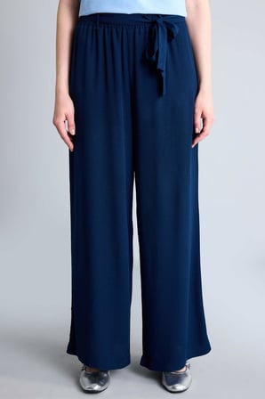 DeFacto Culotte Geniş Paça Kırışık Dokulu Viskon Lacivert Pantolon C9565AX26SMNV248