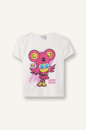 DeFacto Super 1 Takım Lisanslı 2'li Beyaz Pijama Takımı Kız Çocuk H7996A826SMWT34