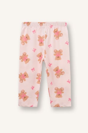 DeFacto Ayıcık Desenli Önden Düğmeli 2'li Pijama Takımı Kız Bebek I3231A526AUPN114