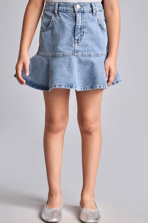 Mavi Mini Jean Etek Kız Çocuk