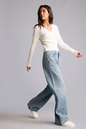 DeFacto Yüksek Bel 90's Wide Leg Jean Pantolon H6947AX26AUNM39