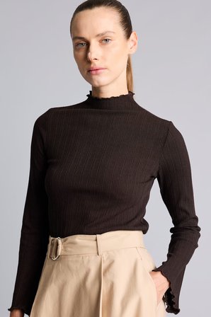 DeFacto Slim Fit Fırfır Kenarlı Fitilli Kaşkorse Uzun Kollu Tunik I1459AX26AUBN340