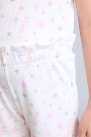 DeFacto Regular Fıt Fitilli 2'li Pijama Takımı Kız Çocuk H8091A826HSWT34