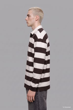 Boxy Fıt Polo Yaka Waffle Sweatshirt