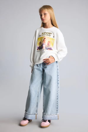 DeFacto Kpop - Demon Hunters Relax Fit Baskılı Bisiklet Yaka Sweatshirt Kız Çocuk I3552A826AUER105