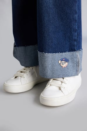 90's Wıde Leg Jean Pantolon Kız Çocuk