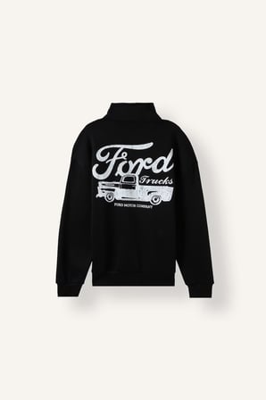 Ford Motor Company Boxy Fıt Baskılı Kalın Sweatshirt