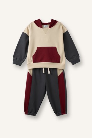 DeFacto %100 Pamuk Etiket Baskılı İnce Sweatshirt Kumaşı 2'li Takım Erkek Bebek F9452A526WNAR202
