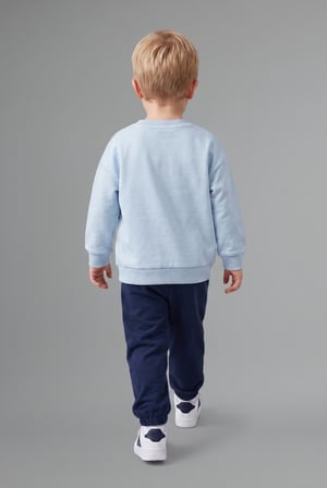 Dinozor Baskılı Sweatshirt Üst Lastikli Paça Alt 2'li Takım Erkek Bebek