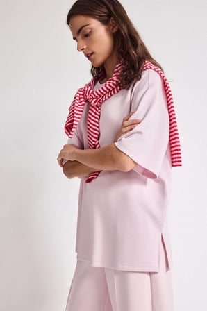DeFacto Oversize Düşük Omuzlu Bisiklet Yaka Kısa Kollu Basic Tişört I7541AX26AUPN638