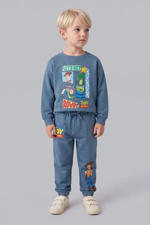 Toy Story Lisanslı Baskılı Uzun Kollu Üst Lastikli Paça Alt 2'li Takım Erkek Bebek