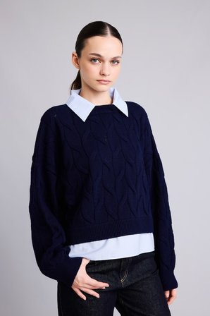 DeFacto Boxy Fıt Polo Yaka Uzun Kollu Triko Kazak H2420AX26WNNV131