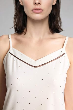 DeFacto Ultra Yumuşak Regular Fıt Askılı 2'li Softshell Ekru Pijama Takımı H4245AX26AUER77
