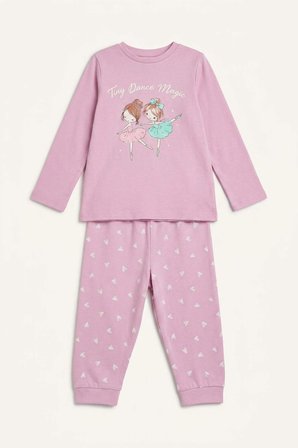 Desenli 2'li Pijama Takımı Kız Bebek