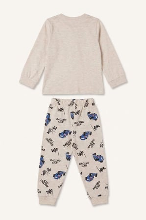 DeFacto Baskılı Uzun Kollu Pijama Üstü Esnek Belli Uzun Pijama Altı 2'li Pijama Takımı Erkek Bebek I1284A526AUBG114