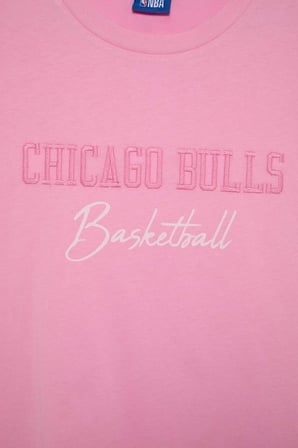 DeFacto NBA Chıcago Bulls Lisanslı Bisiklet Yaka Sporcu Kısa Kollu Pembe Tişört H9401AX26HSPN82