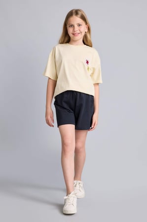 Sweatshirt Kumaşı Şort Kız Çocuk