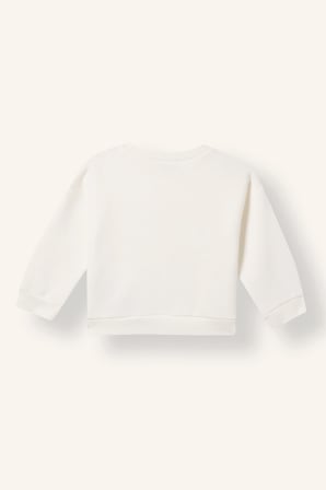 Oversize Bisiklet Yaka Baskılı Sweatshirt Erkek Bebek