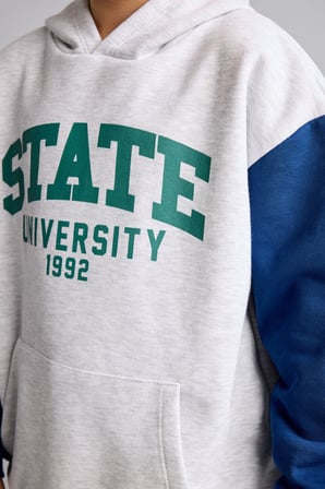 Overshırt Fıt Kapüşonlu İçi Yumuşak Tüylü Kalın Sweatshirt Kumaşı Sweatshirt Erkek Çocuk