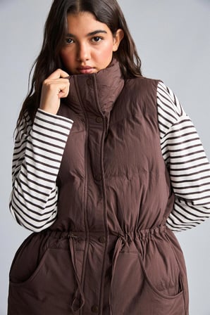 Regular Fit Beli Bagcikli Kapüşonlu Şişme Yelek