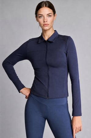 DeFacto Slim Fit Esnek Kumaş Gömlek Yaka Fermuarlı Sporcu Hırka H6015AX26AUIN277
