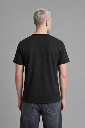 DeFacto Slım Fıt Waffle Kısa Kollu Henley Yaka Tişört I1093AX26SMBK81