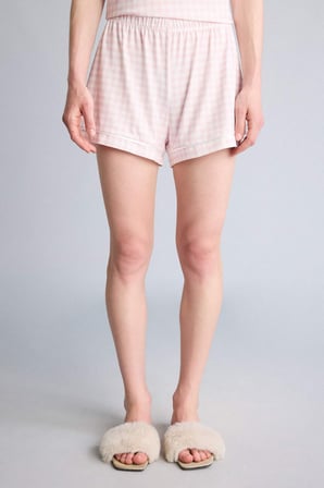 DeFacto Ultra Yumuşak Regular Fıt Askılı 2'li Softshell Açık Pembe Şortlu Pijama Takımı H7025AX26SMPN38