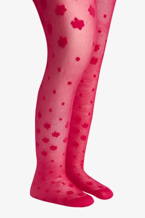 Tango Kırmızı Pretty Dotted Daisy Külotlu Çorap