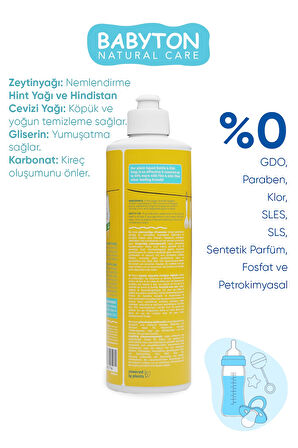 %100 Doğal Emzik ve Biberon Temizleyicisi Bitkisel Elde Bulaşık Sabunu