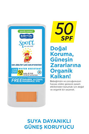 Babyton Suya Dayanıklı Doğal Güneş Stick SPF 50 20 gr