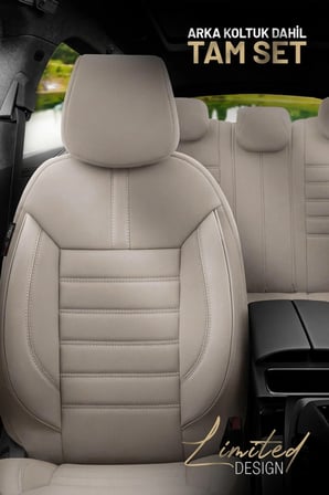 Otom Limited Design Airbag Dikişli Ortopedik Oto Koltuk Kılıfı Tam Set Bej