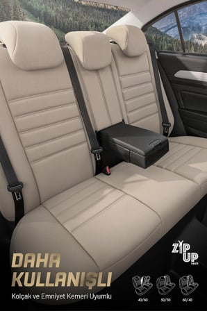 Otom Limited Design Airbag Dikişli Ortopedik Oto Koltuk Kılıfı Tam Set Bej